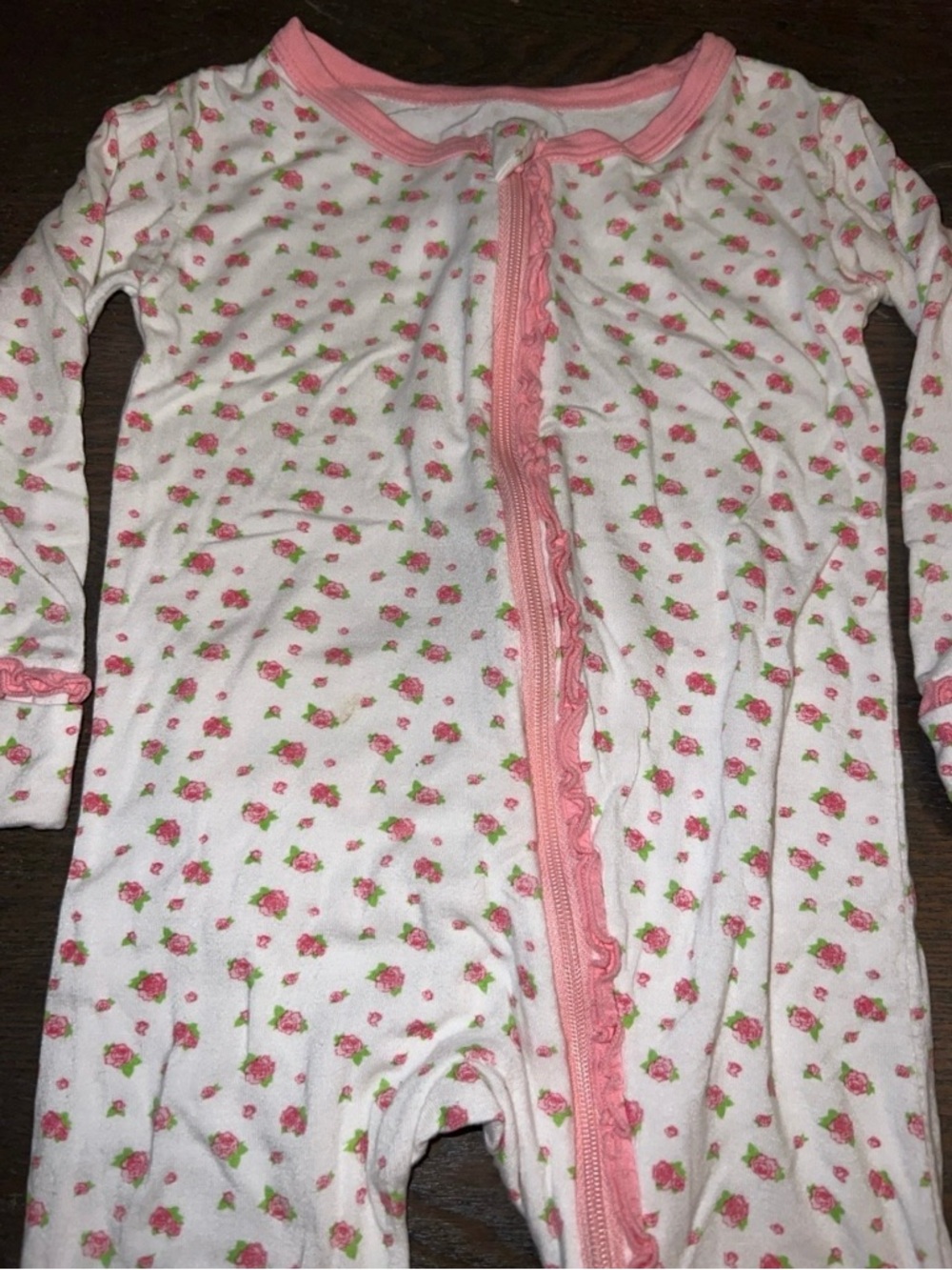 Kickee Pants Roses Zip Footie 12-18 mo
